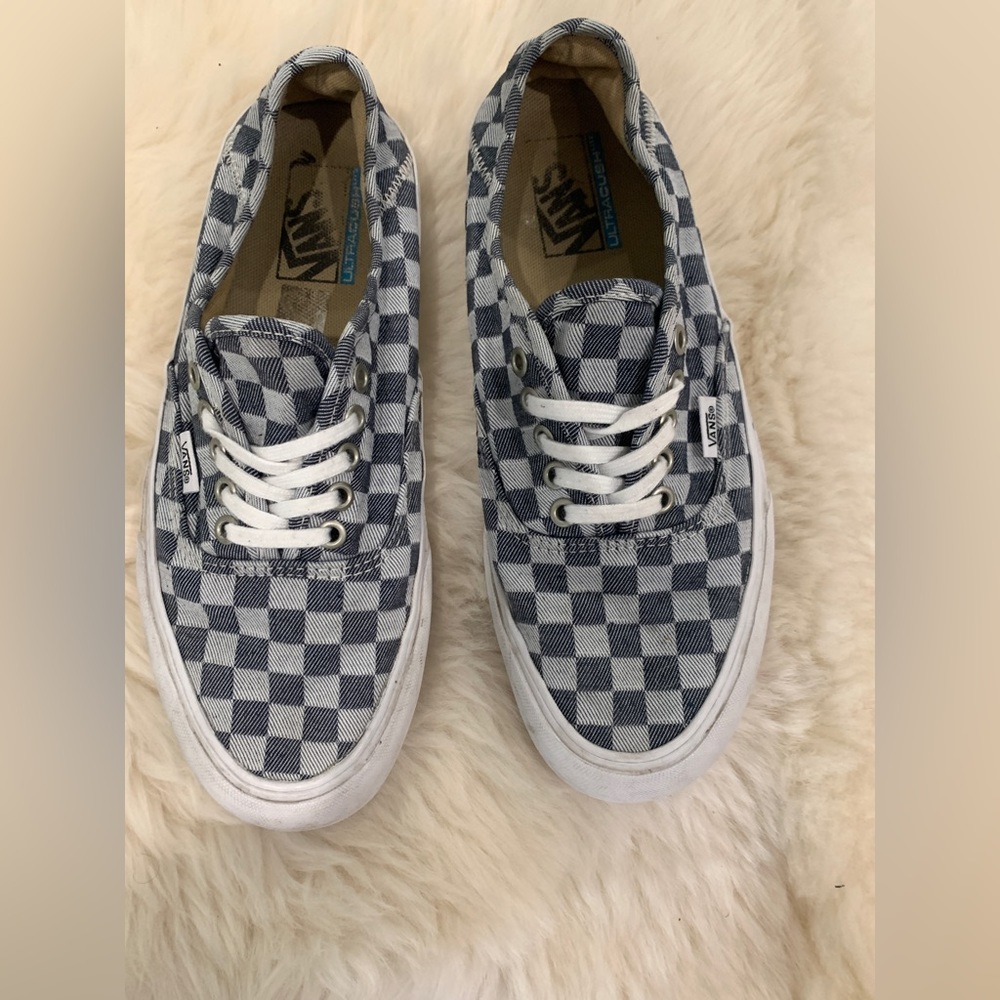 Checkerboard VANS (Blue and Gray)
